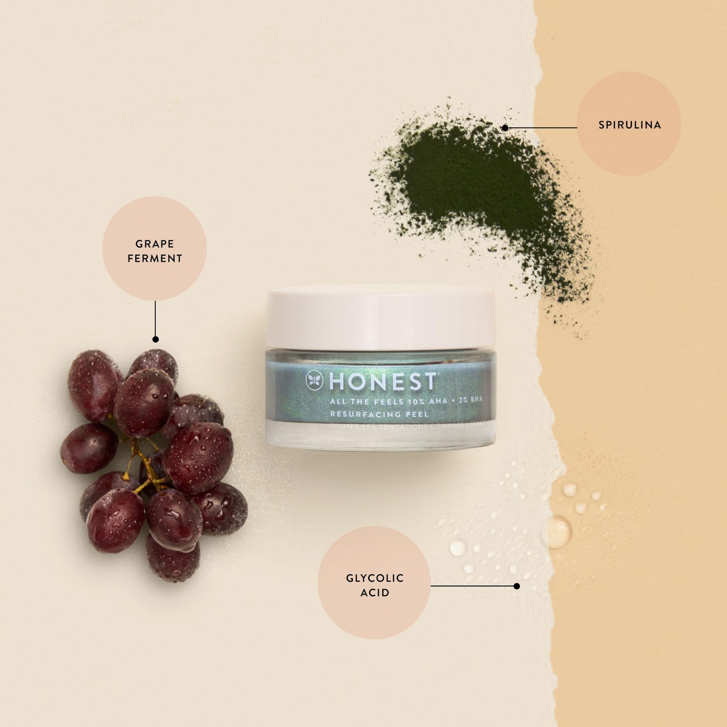Honest Beauty All the Feels Resurfacing Peel | 10% AHA + 2% BHA | Deeply Exfoliates + Renews Skin | Vegan + Cruelty Free | 1.7 oz