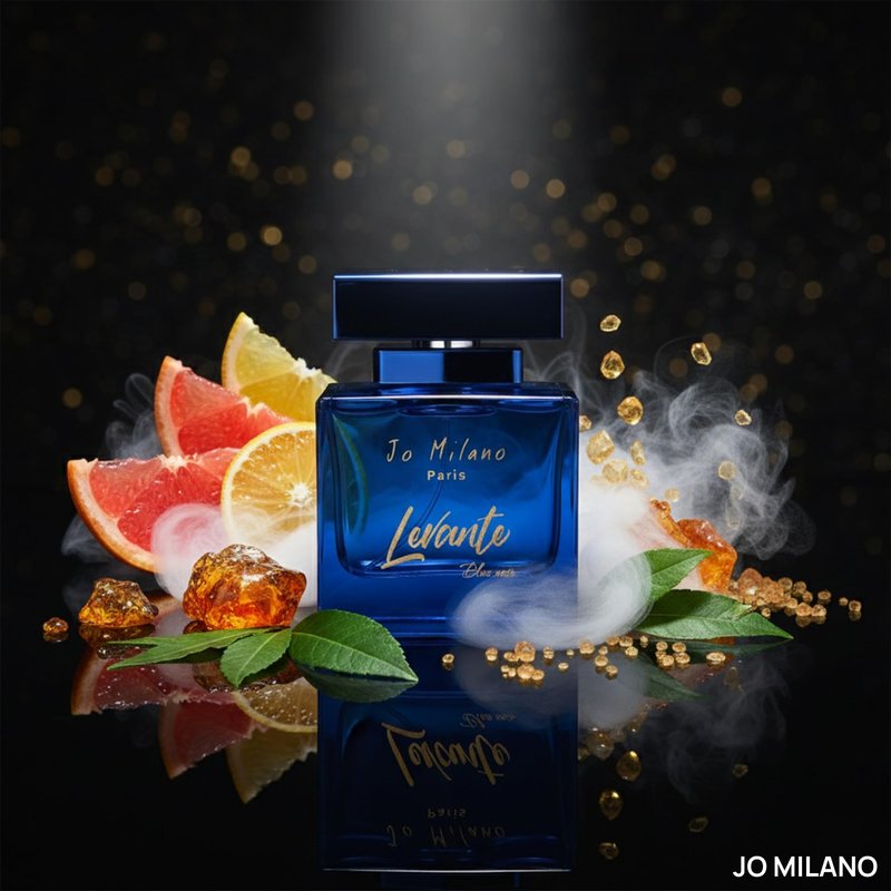 Jo Milano Levante Blue Noir Eau De Parfum Spray | 3.4 oz (100ml) | Fruity, Amber, Sweet, Musky, Patchouli Scent | Long Lasting Fragrance for Men