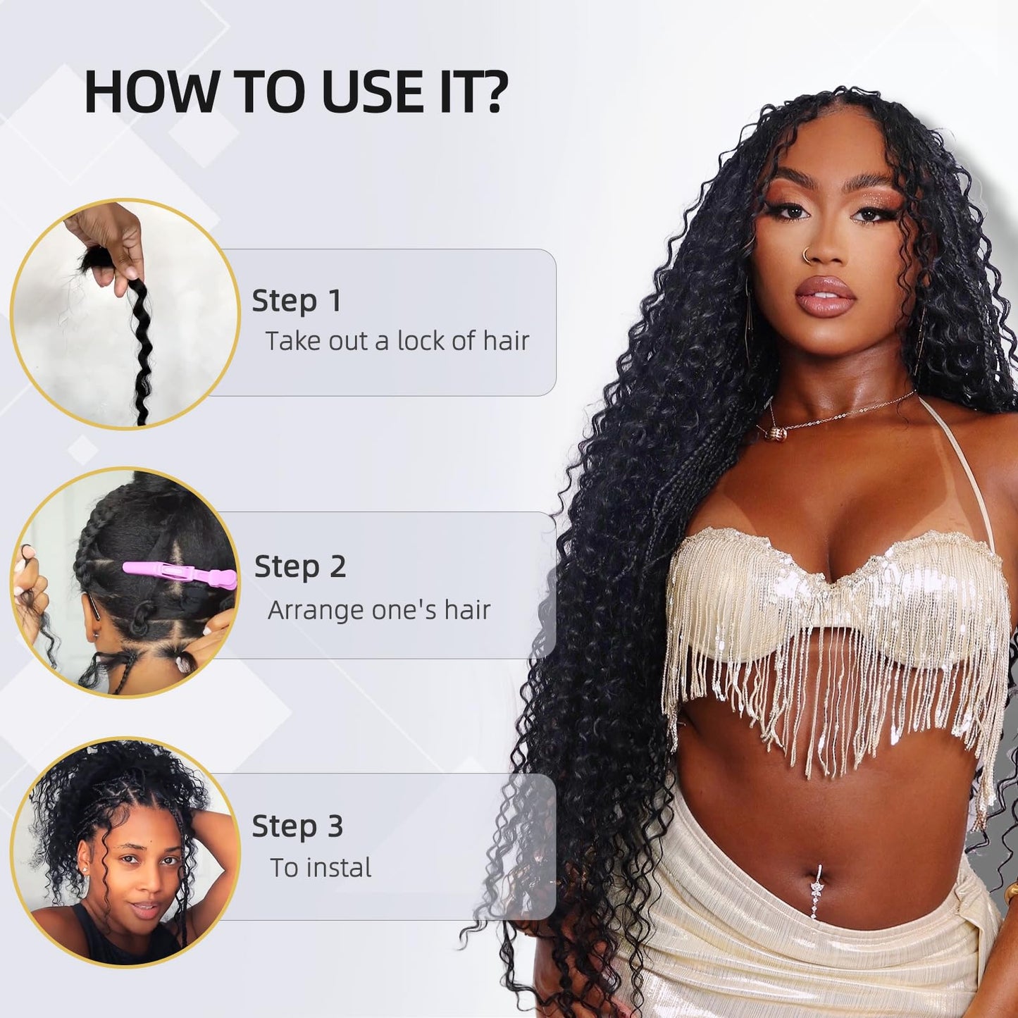 Human Braiding Hair for Boho Braids 100g 18 Inch Water Wave Bulk Human Hair for Braiding Knotless 100% Unprocessed 12A Brazilian Virgin Hair Extensions 2 Bundles/Pack Natural Color