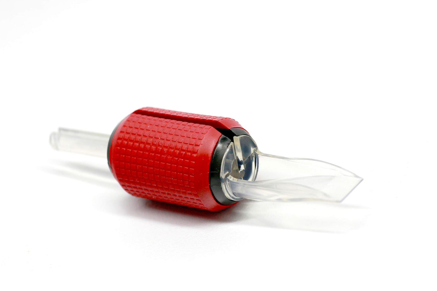 BEZTAT 30mm (1.15 Inch) Ultra Premium Clear Disposable Tubes w/Red Soft Silicone Grip- 20 Pack, Open Face Magnum Tip (39M1)