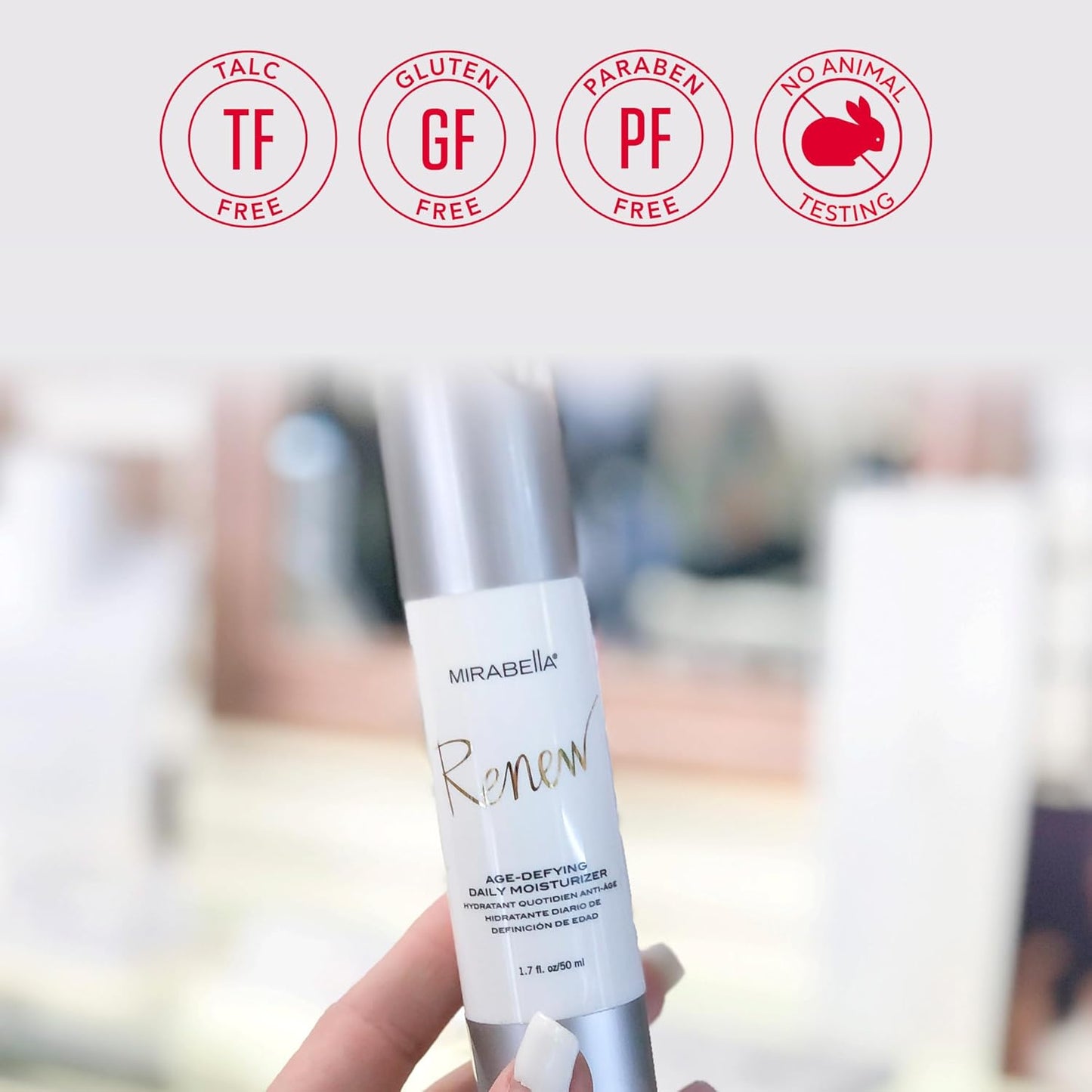 Mirabella Age-Defying Daily Face Moisturizer - Hydrating Formula with Peptides & Hyaluronic Acid | Reduces Fine Lines & Dark Spots