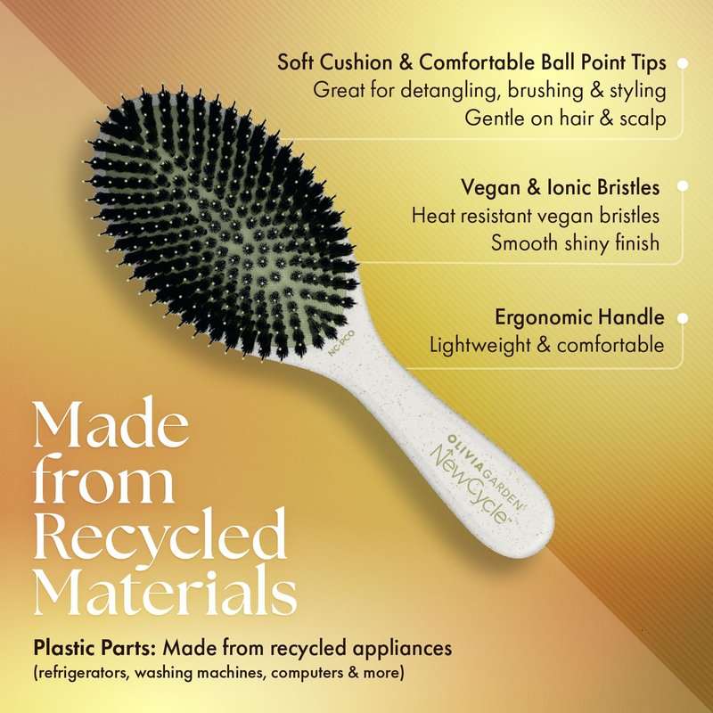 NewCycle Professional Hair Brush - Eco-Friendly Design for All Hair Types | Quick Styling & Long-Lasting Results
