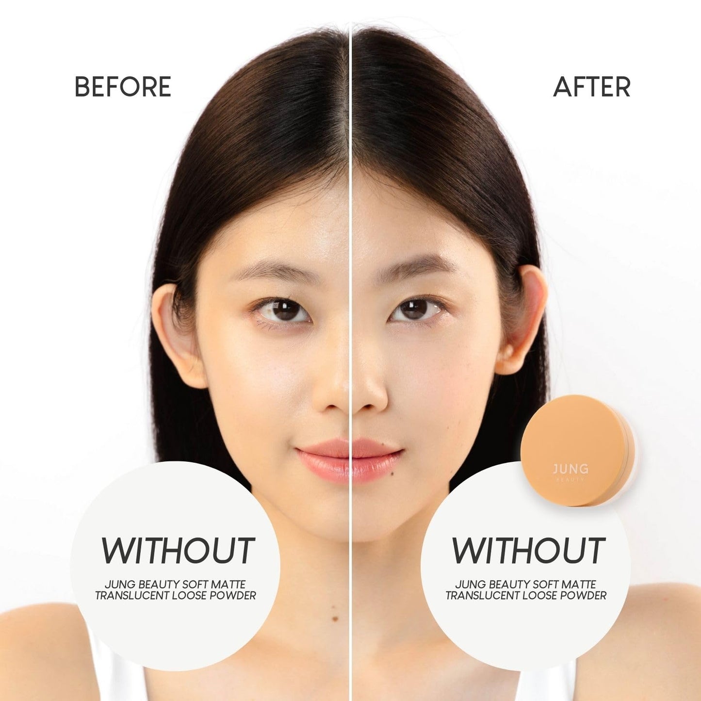 Jung Beauty Soft Matte Translucent Loose Powder, 12g, Weightless Finishing Powder, Translucent, Matte Finish, All Skin Types, With Artemisia Extract, Calamine, Vitamin Complex, Oil Control