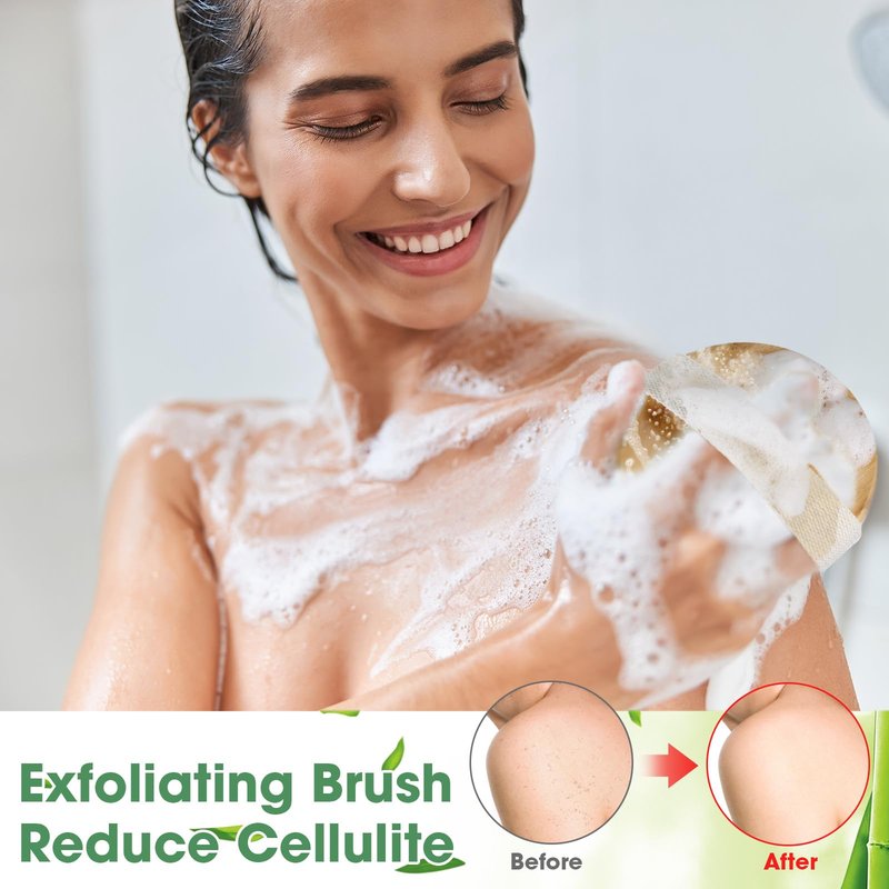 Gejoy 10 Pcs Dry Brushing Body Brush for Lymphatic Drainage Exfoliating Brush with Massage Nodule Dry Skin Body Scrubber Cellulite Shower Circulation Dead Exfoliator (4.3 x 4.3 Inches,Wood Color)