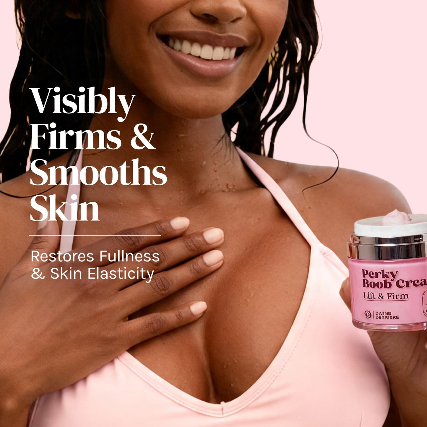 Divine Derriere Perky Body Cream - Lift & Firm Skin Tightening Cream for Body - Moisturizing Chest Firming Cream with Volufiline Helps Tighten Saggy Crepey Skin for a Perkier Look & Toned Décolleté