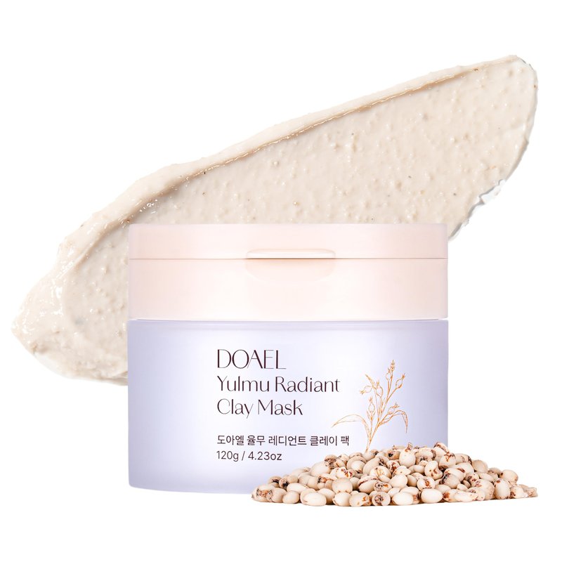 DOAEL Yulmu Radiant Clay Mask 120g 4.23 oz Coix (Job’s Tears) Seed Grain, Removes Blackhead and Whitehead, Pore Care, Dry Skin & Sensitive Skin, Korean Skincare, Vegan Certified,