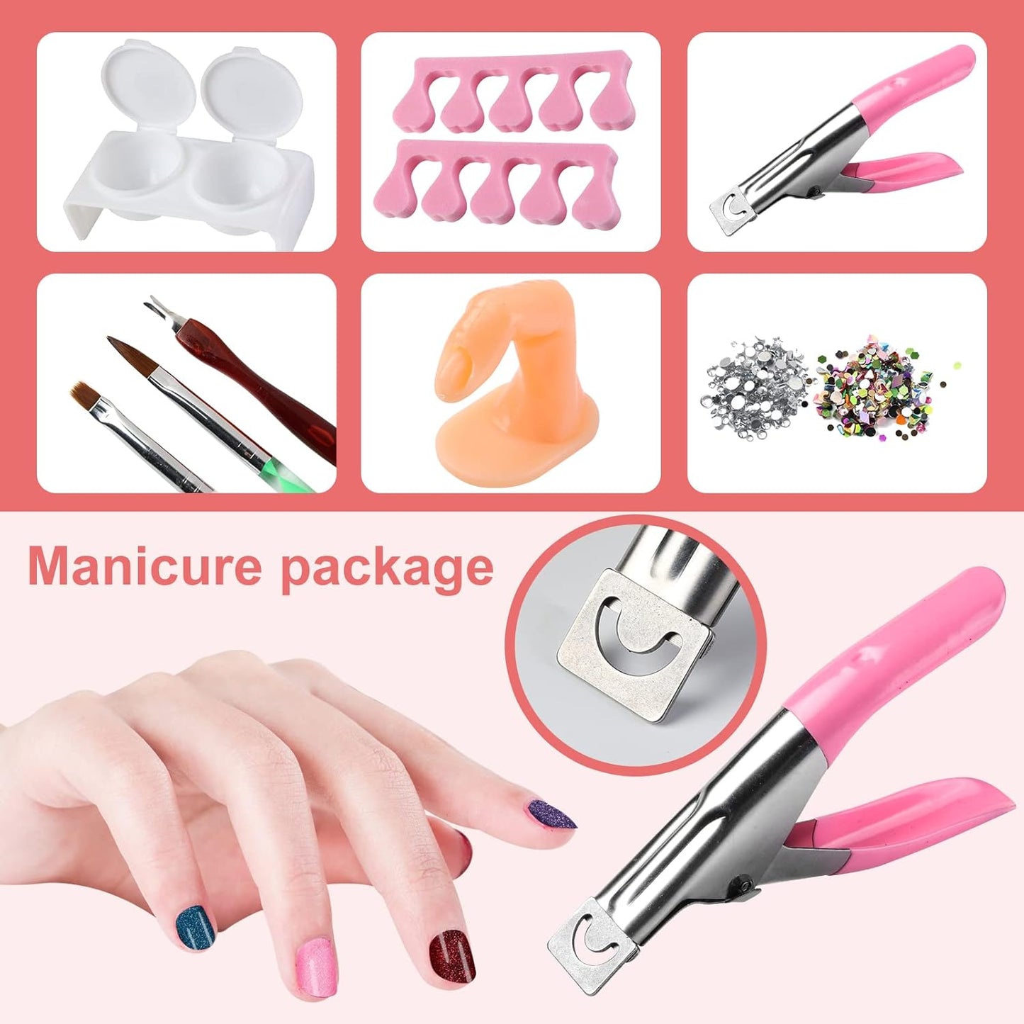 Acrylic Nail Kit for Beginners - Complete Gel Nail Polish Set with UV Light & Tools | DIY Nail Art Supplies