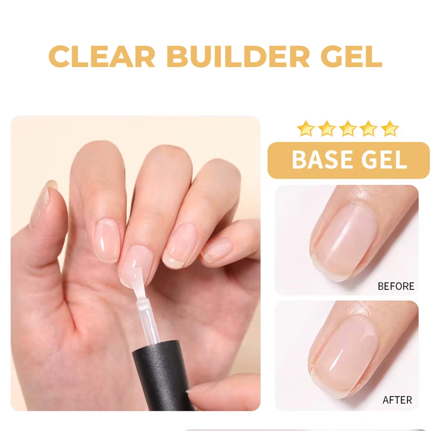 GEL - ATN Builder Gel Bottle 20ml - Clear | Strong & Durable Nail Extension Gel | LED/UV Curing | Professional-Grade Formula