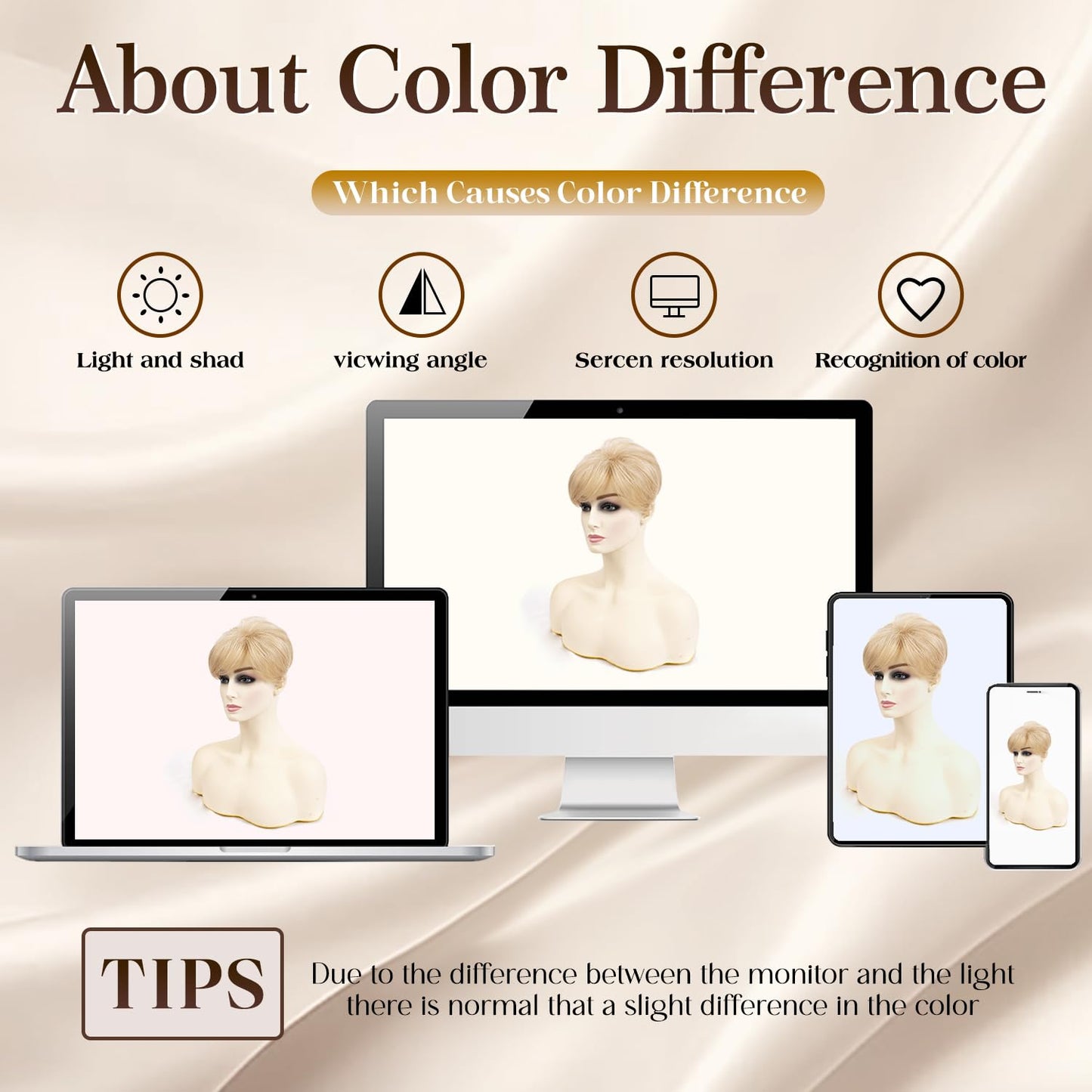 MyLike 5.5 Inch Pixie Cut Synthetic Hair Topper, Natural Curly Clip In Silk Base Short Hair Piece for Women Thinning Hair, Golden Blonde Daily Wiglet