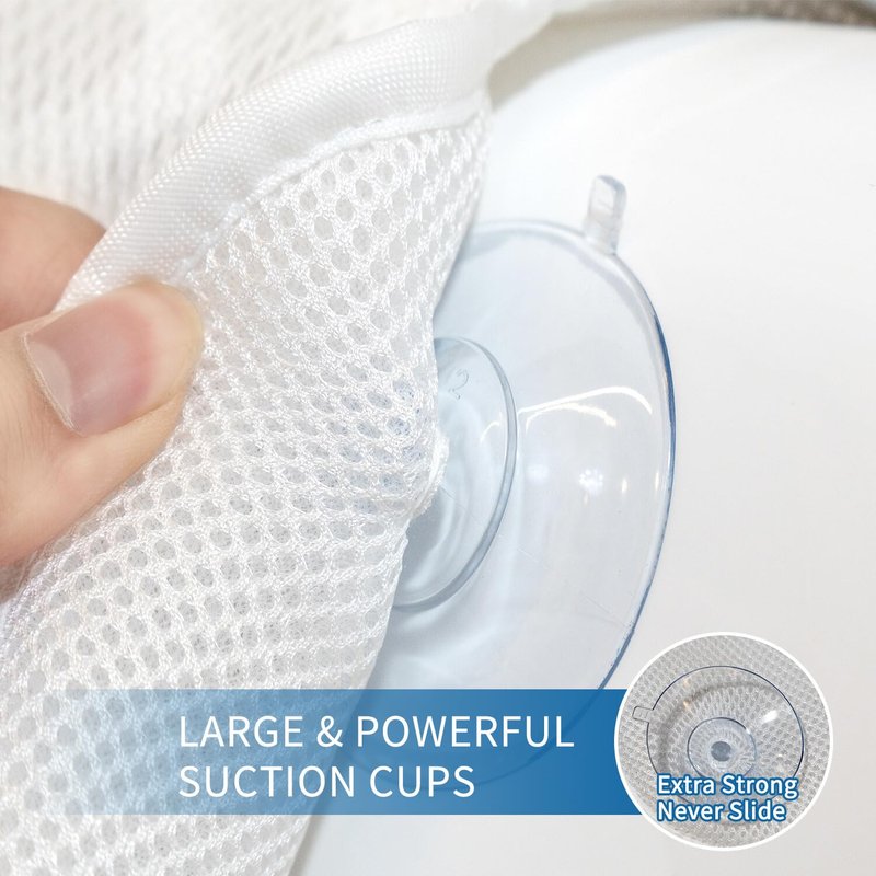 MYОGMK Bath Pillows for Tub Full Body, Thick Bathtub Cushion for Headrest Neck and Back Support with Laundry Bag White