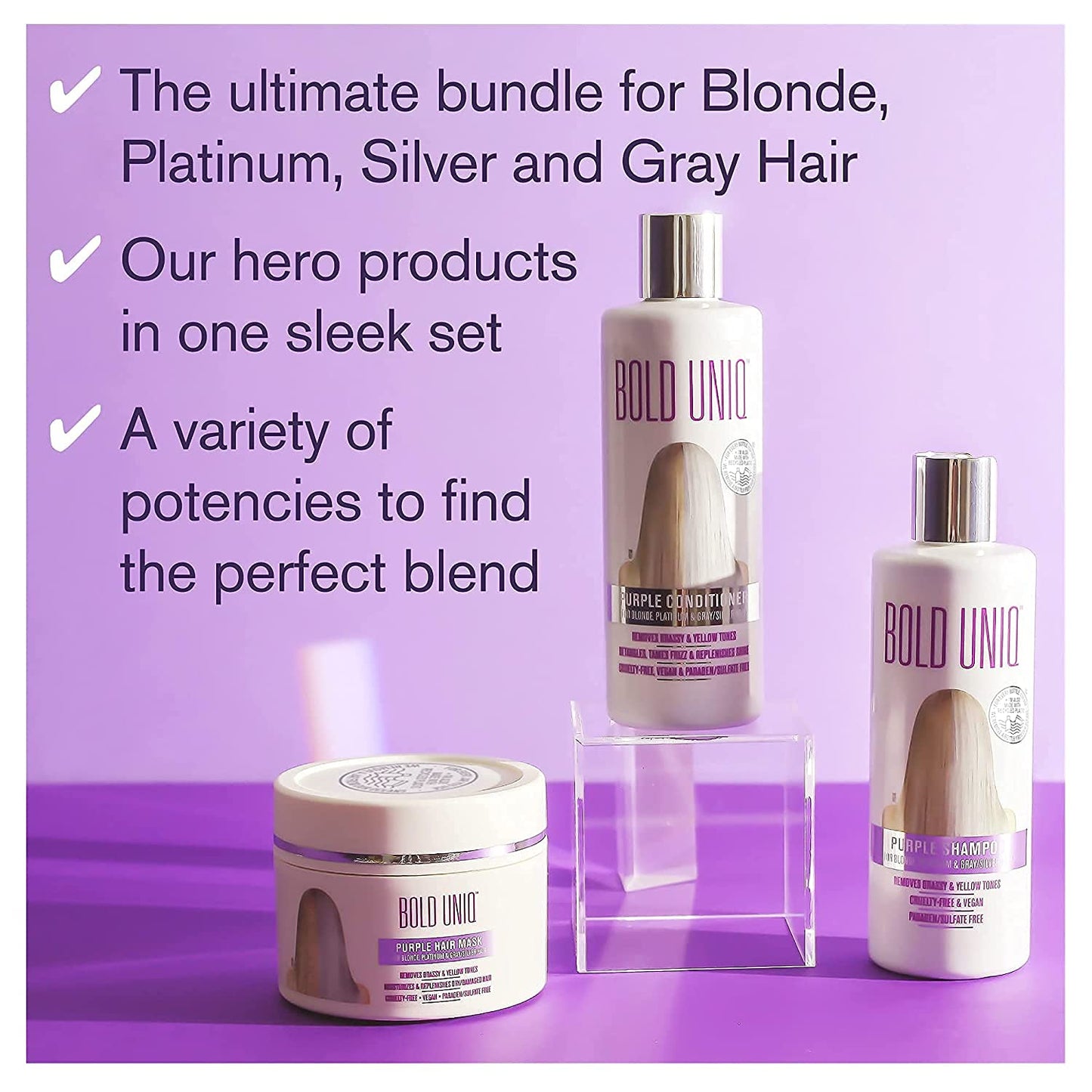 Purple Conditioner for Blonde, Platinum & Gray/Silver Hair. Reduce Brassy Yellow Tones. Toner for Bleached & Highlighted Hair - Moisturises - Cruelty Free, No Parabens or Sulfates - 237 ml