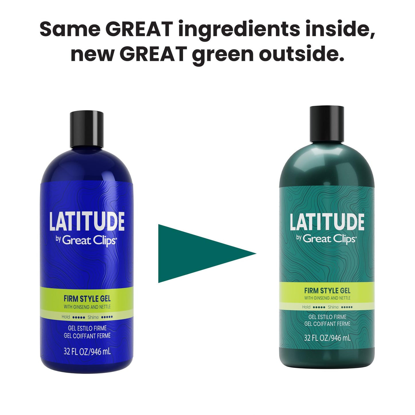 GREAT CLIPS LATITUDE Firm Style Gel | Hair Gel for Men | High Hold + High Shine | 32oz | Packaging May Vary