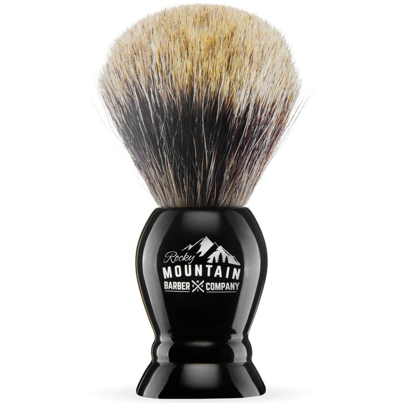 Shaving Brush - Rocky Mountain Barber 100% Badger Hair with Heavy-Duty Resin Handle | Oversized Bristle Head for Superior Lather