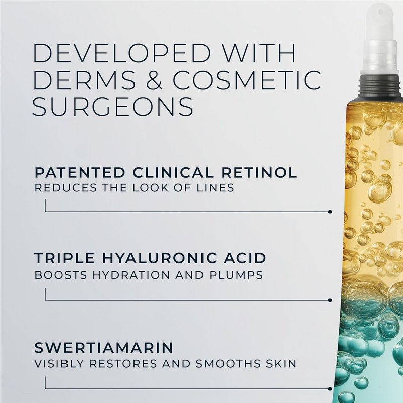 RoC Advanced Retinol Serum - Hyaluronic Acid Wrinkle Filler for Crow's Feet & Laugh Lines | 0.5 fl oz