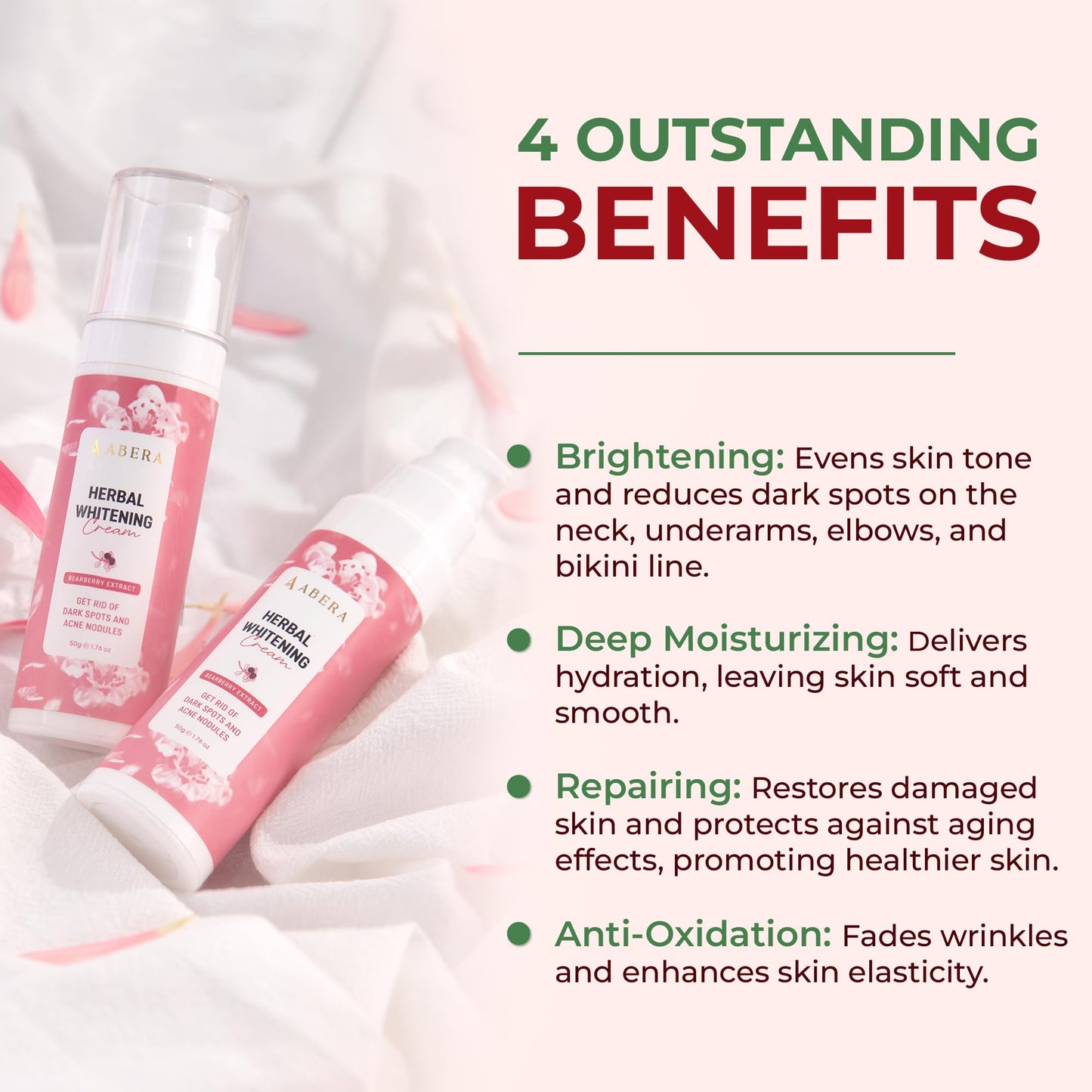 Abera Underarm Dark Spot Corrector Cream with Bearberry Extract, Targeted Armpit Spot Reducer & Sensitive Area Skin Tone Enhancer, Natural Even Tone Solution with Arbutin & Niacinamide