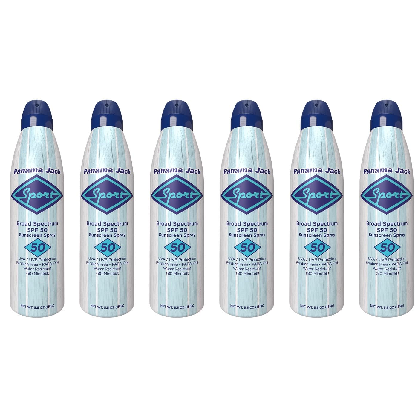 Panama Jack Sport Sunscreen Spray - SPF 50, Broad Spectrum UVA/UVB Protection, PABA, Paraben, Gluten & Cruelty Free, Water Resistant (80 Minutes), 5.5 OZ (Pack of 2)