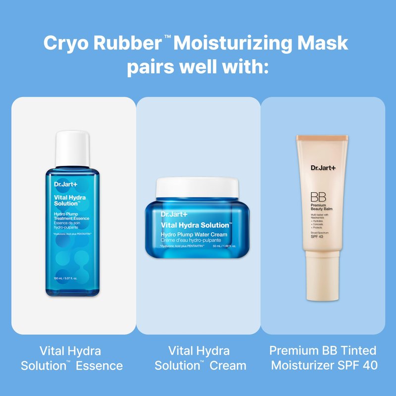 Dr.Jart+ Cryo Rubber Moisturizing and Cooling Korean Face Mask with Hyaluronic Acid and Peptides| Korean Skin Care