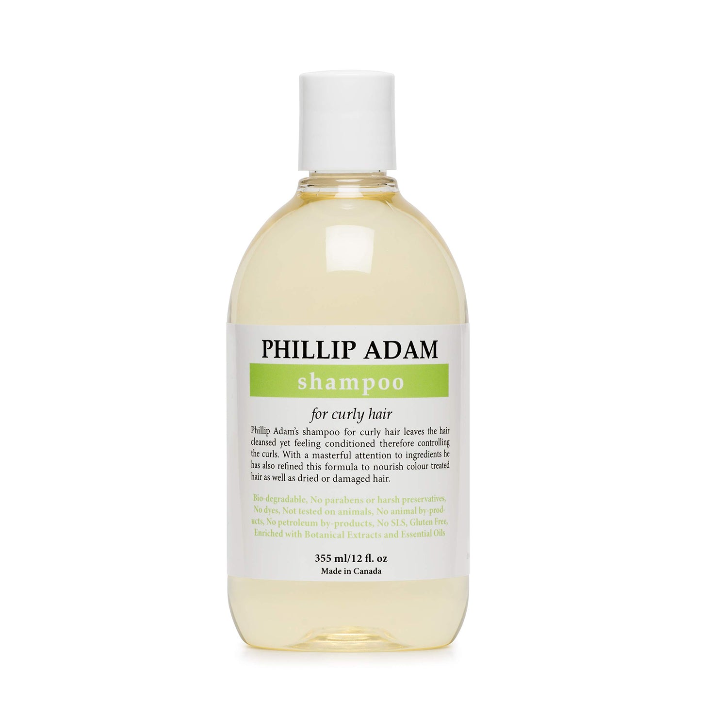 Phillip Adam Curly Hair Shampoo - Hydrating and Nourishing - For Curly, Dry and Damaged Hair - Sulfate Free and Paraben Free - 12 Fl Oz