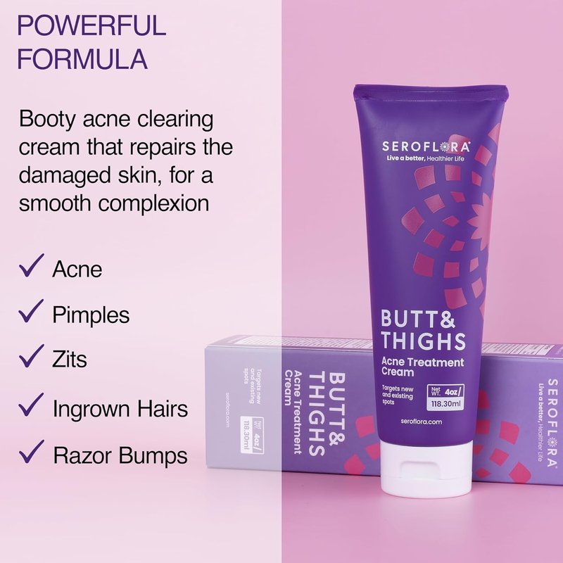 Butt Acne Cream & Razor Bump Serum | Reduces Ingrown Hairs, Bumps & Redness - Post-Shave Skin Comfort Bundle