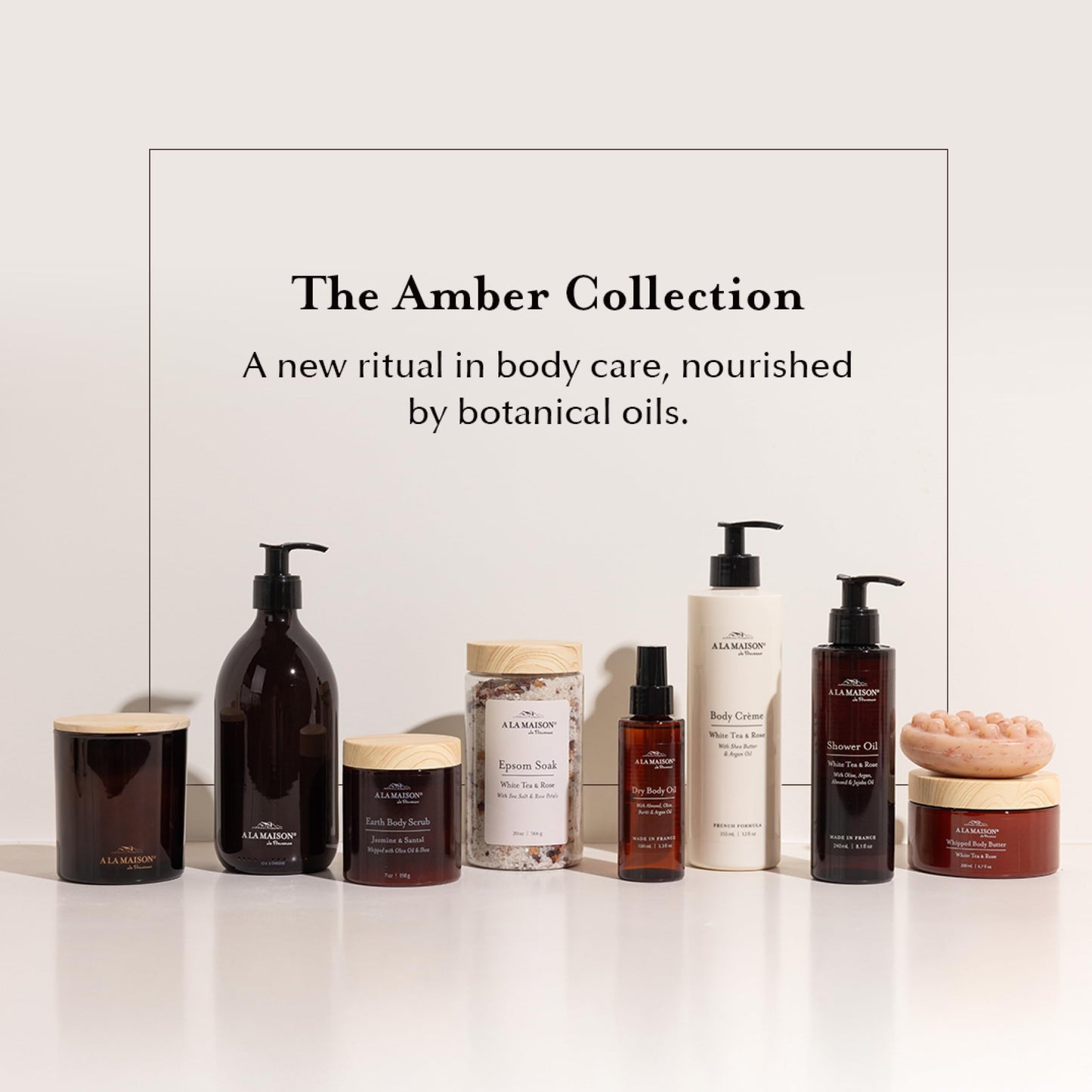 A LA MAISON Whipped Body Butter – Fresh Mint & Verveine – Shea Butter Moisturizer with Argan, Avocado & Jojoba Oils – Ultra-Rich Body Cream for Dry Skin – 6.7 oz – Amber Collection