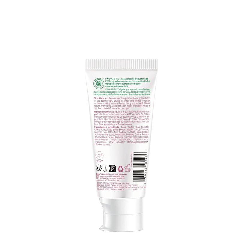 Fluoride-Free Training Toothpaste for Kids - Vegan, Naturally Derived Ingredients | Strawberry, 2.6 Oz