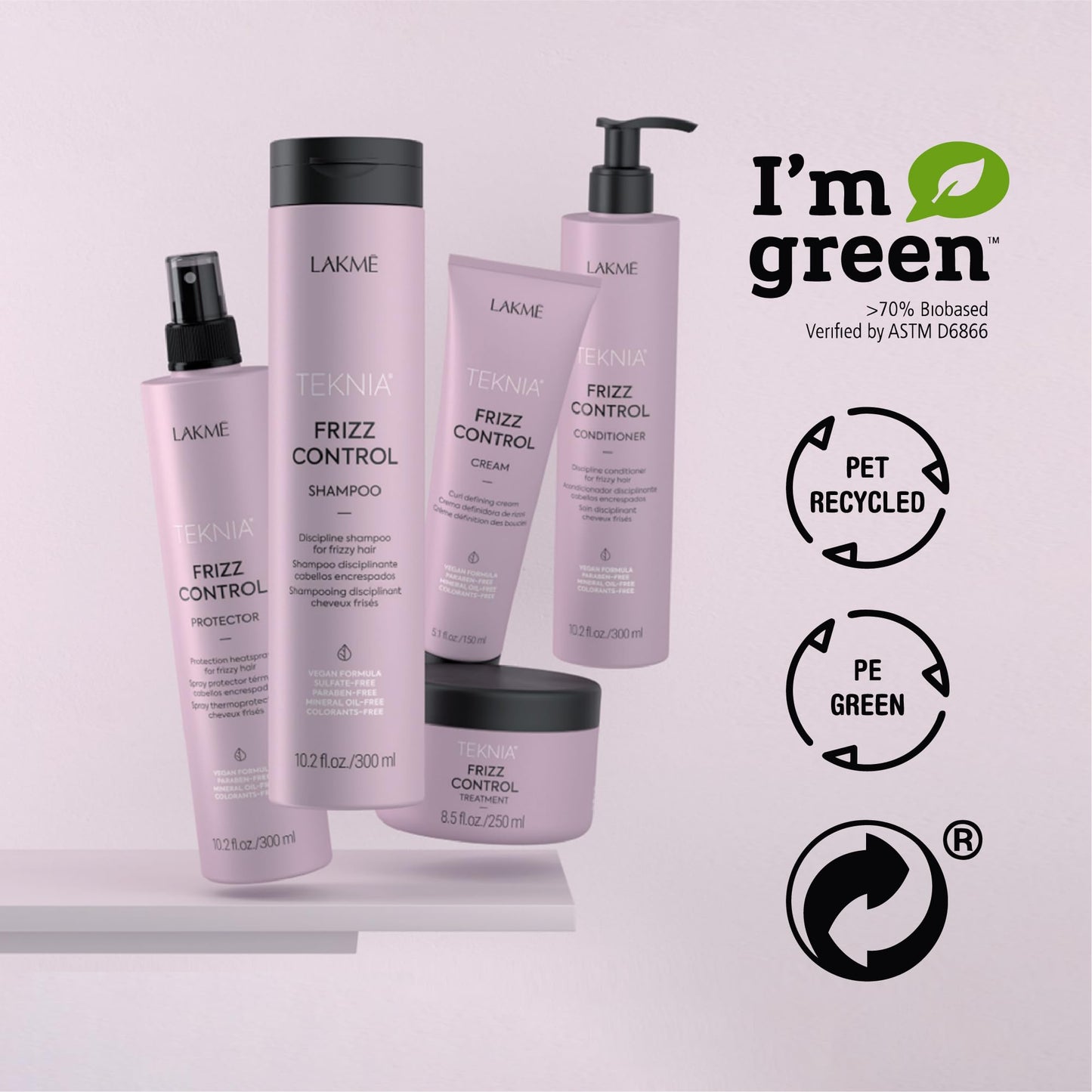 Lakmé Teknia Frizz Control Shampoo, Anti Frizz Shampoo for Frizzy or Curly Hair, 10.2 Fl Oz