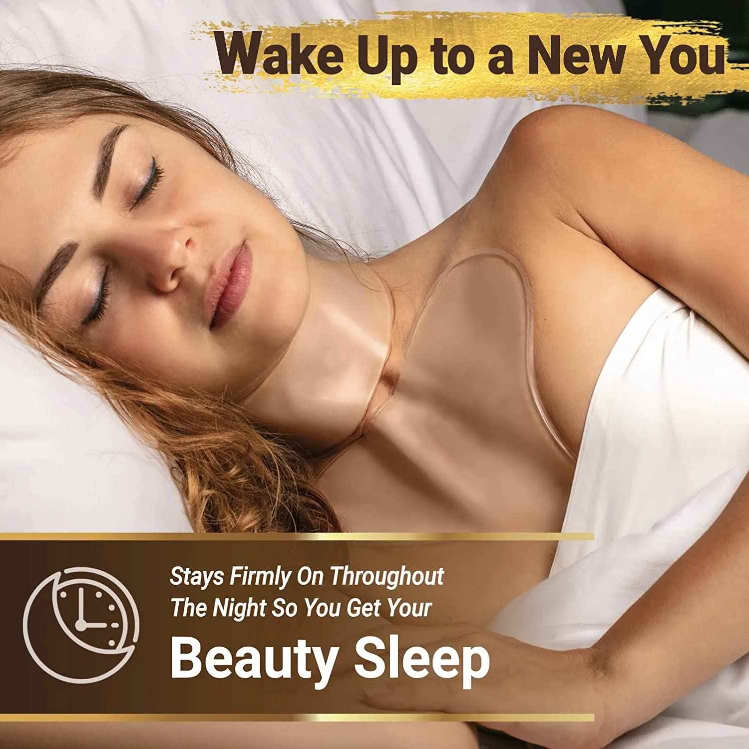 YIshiQI Neck Wrinkle Patches Chest Wrinkle Pads Pack of 4 -Antiwrinkle Silicone Pad- Silicone Facial Neck Sheet Reusable and Washable Wrinkle Patches Moisturizing for Treatment While Sleeping