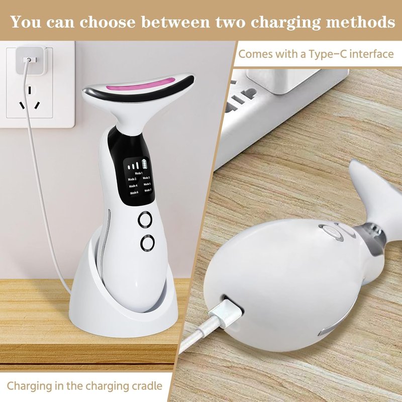 7-Color Facial Massager & Neck Massager Tool | Skin Contouring & Rejuvenation for Home & Travel