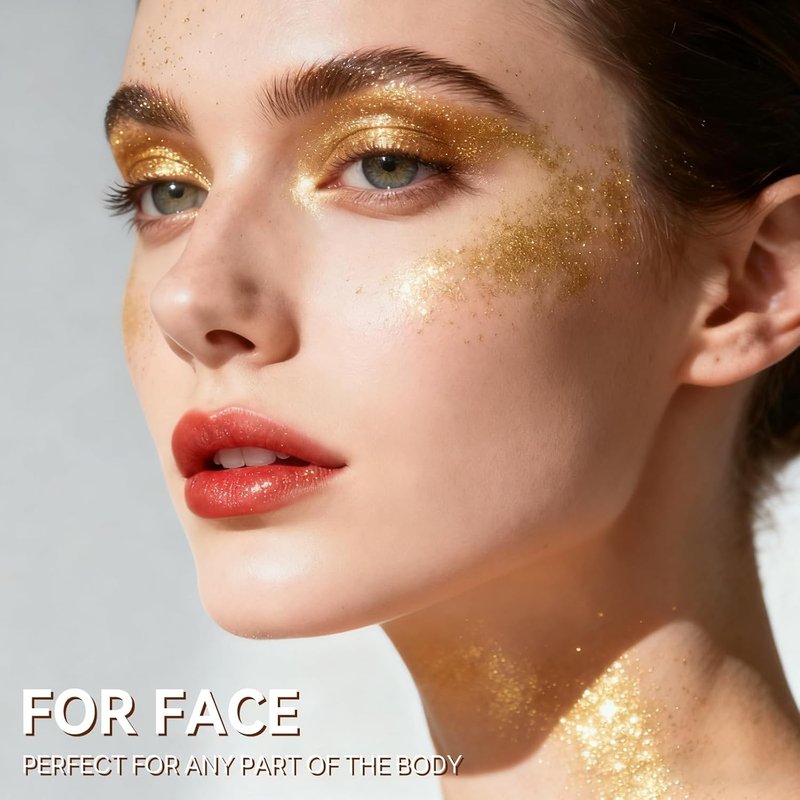 Pure Gold Glitter Spray - Holographic Body & Hair Glitter for Festivals | Quick-Dry, Long-Lasting, 4.05 fl oz