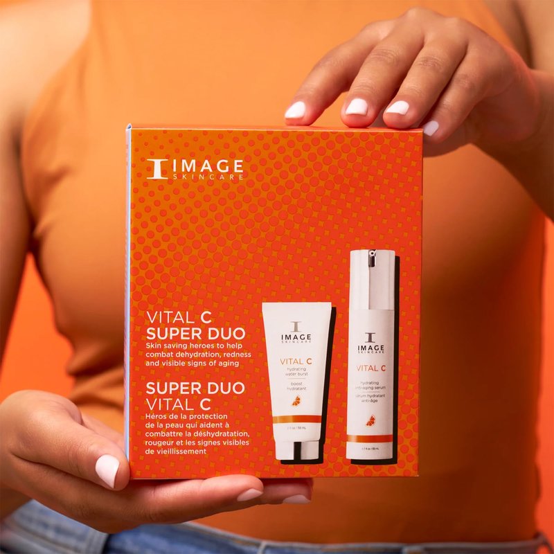 IMAGE Skincare VITAL C Super Duo, Hydrating Water Burst & Anti-Aging Face Serum, Skincare Kit with Vitamin C & Hyaluronic Acid to Refresh & Smooth Skin