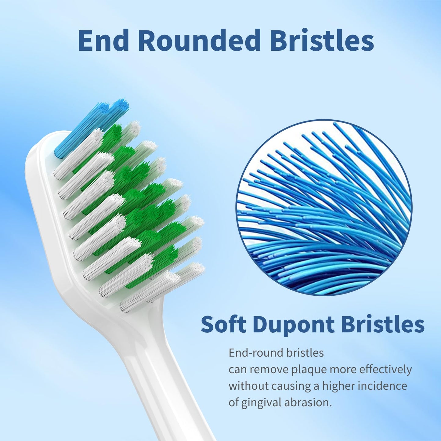 Replacement Brush Heads for Smile Bright Platinum Sonic Electric Toothbrush, Soft Bristles, 10-Pack, with Covers