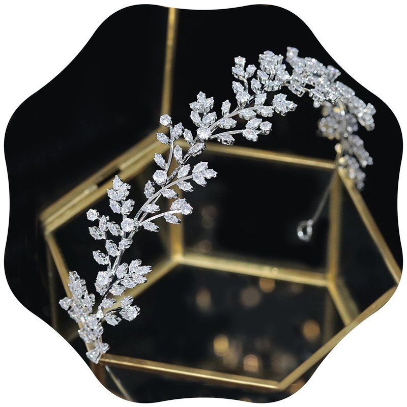 Jorsnovs Fashion Bridal Headpieces for Wedding Bride Hair Accessories Cubic Zirconia Headbands for Women CZ Birthday Gifts