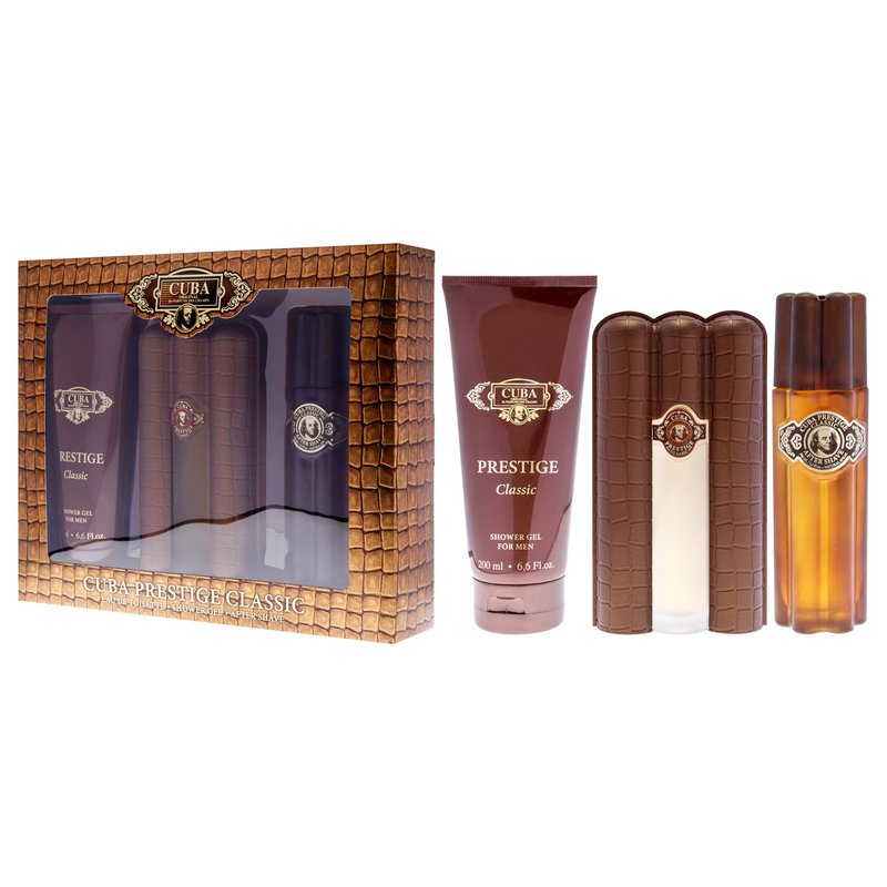 Cuba Prestige Classic for Men - 3 Pc Gift Set 3oz EDT Spray, 6.7oz Shower Gel, 3.3oz After Shave
