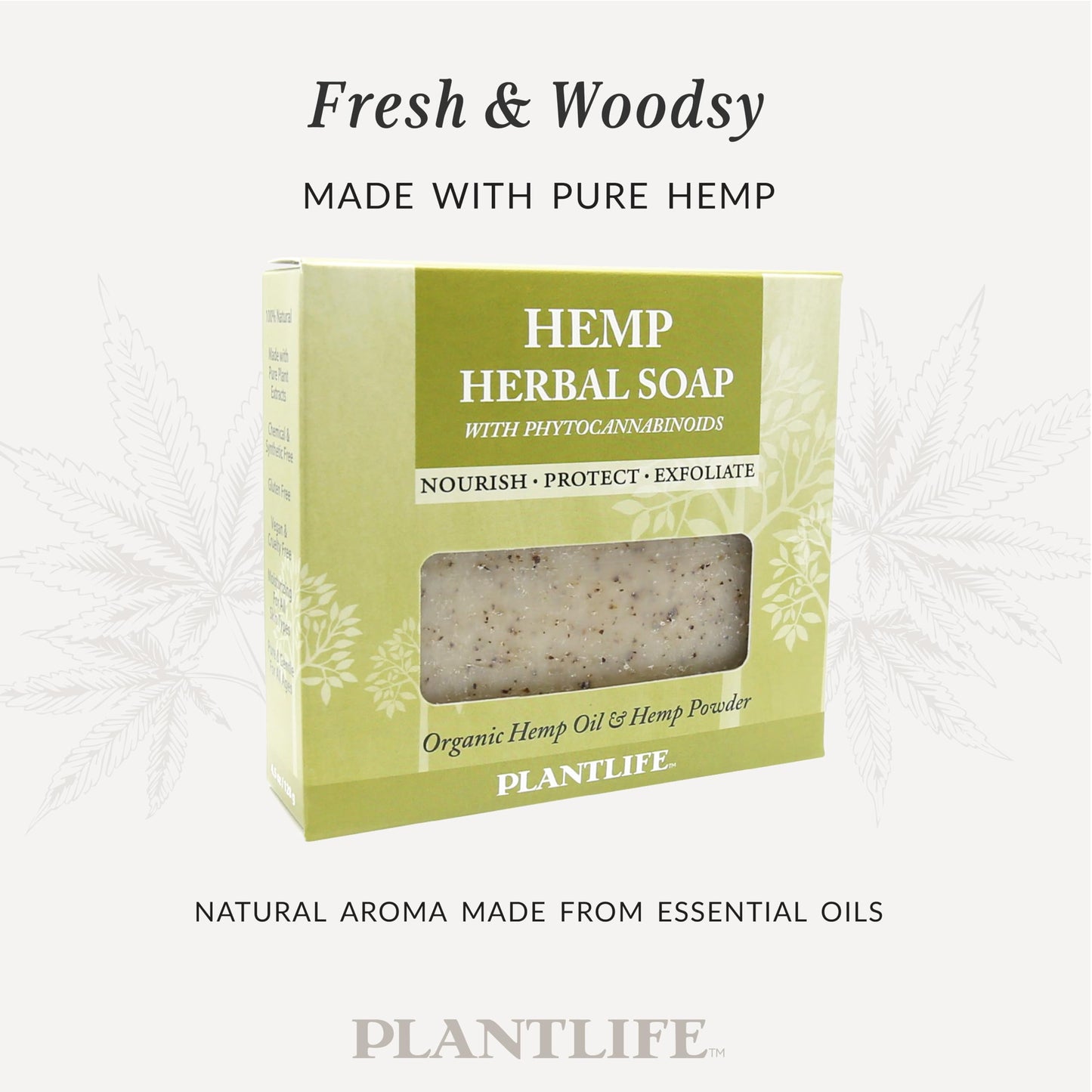 Plantlife Vegan Hemp 6-Pack Soap Bar - Moisturizing and Soothing Soap for Your Skin - Hand Crafted Using Plant-Based Ingredients - Made in California 4.5oz Bar