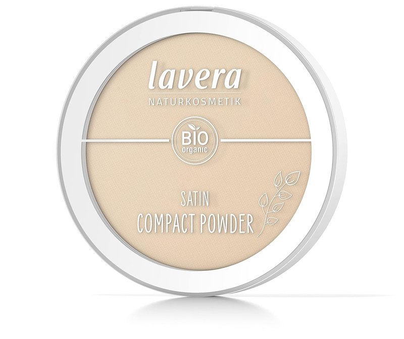 Lavera Satin Compact Powder - Medium 02 | Vegan Mattifying Makeup with Almond Oil & Rice Powder - 0.32 Fl Oz
