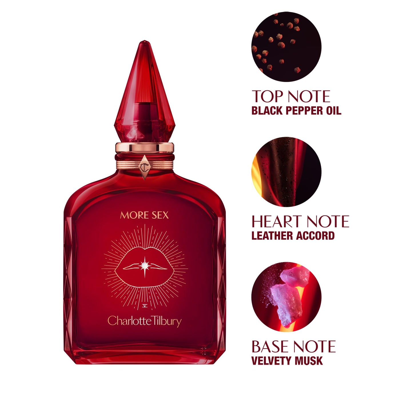 Charlotte Tilbury More Sex Eau De Parfum - Pheromone Enhancing Sandalwood Perfume with Naturally-Derived Oils - Long-Lasting Scent with Notes of Black Pepper, Velvety Musk & Ambery Wood (100ml)