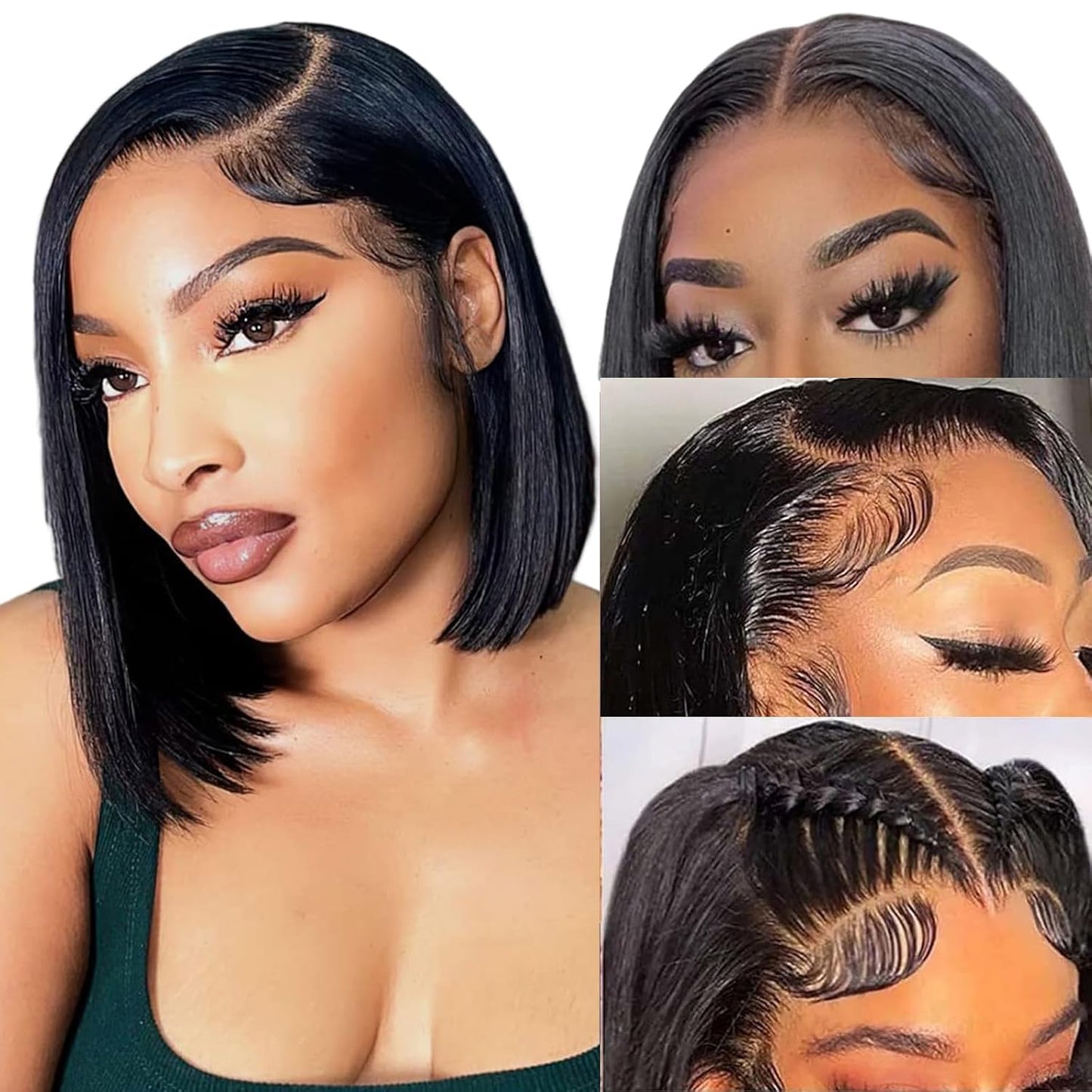 Short Bob Wig - 13x4 Frontal Human Hair Wigs for Black Women | 180% Density, Pre-Plucked, 10 Inch