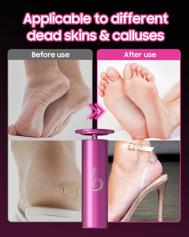 HayZBao FSA&HSA Electric Callus Remover for Feet with 60 Pcs Sandpaper Discs - Electric Foot Callus Remover,Professional Pedicure Tool for Dead Skin