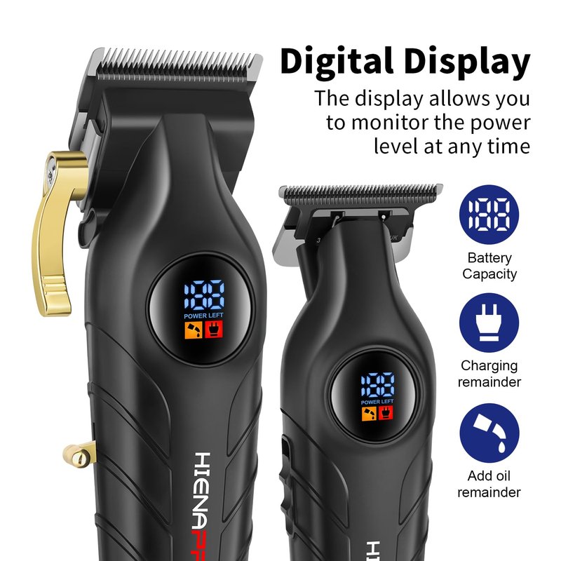 HIENA PRO Professional Hair Clipper Set & Trimmer Kit for Men, Rechargeable Cordless Barber Clippers for Hair Cutting, Haircut Clippers for Men