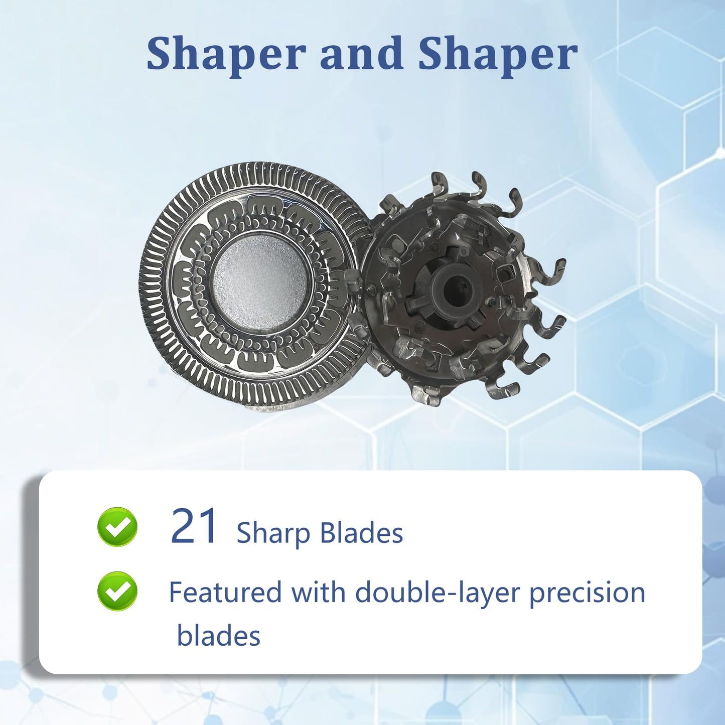 SH90 Replacement Heads Compatible with Philips Norelco Shaver S9000 Serie and S8000 Series, Upgrade Double-Layer Precision Blades,6 pcs