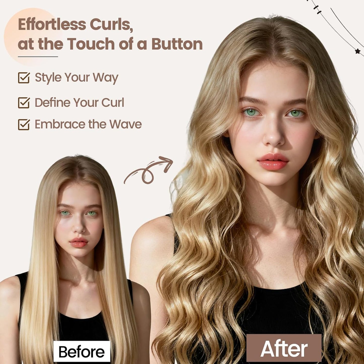 Hair Curling Barrel Attachment for Shark FlexStyle - 1.6in Self-Curling Accessory for Loose Waves | Dual Curl Direction