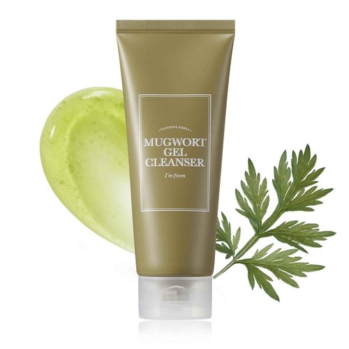 I'm from Mugwort Gel Cleanser 150ml, Mugwort 60%, Calming, Soothing, Mild low pH Korean Face Wash for Sensitive Skin, Irritated Skin, Herbal, Hypoallergenic, Vegan