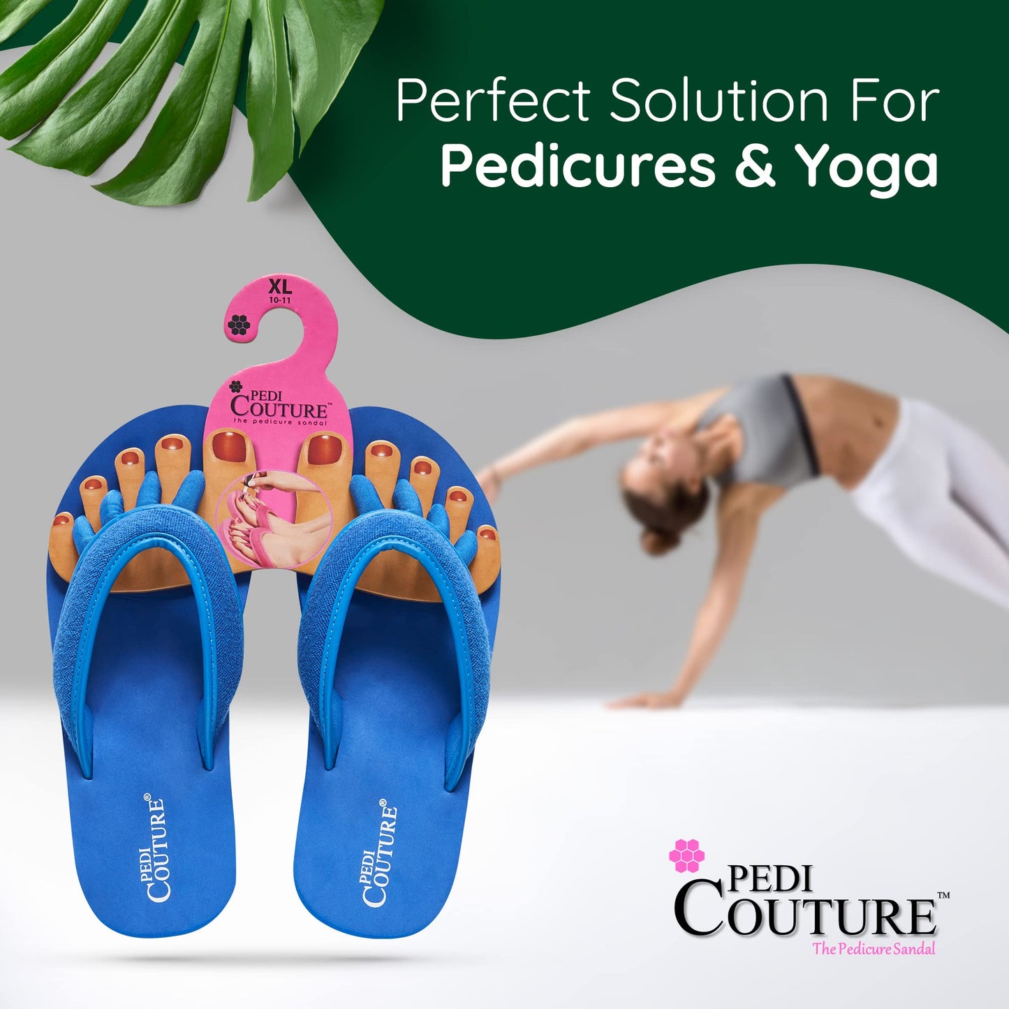 Pedi Couture Pedicure Sandals with Built In Toe Separators for Women - Comfortable Spa Style Flip Flops for Home, Salon, Yoga & Gym Use - Ideal for Nail Drying & Foot Wellness (Navy-S)