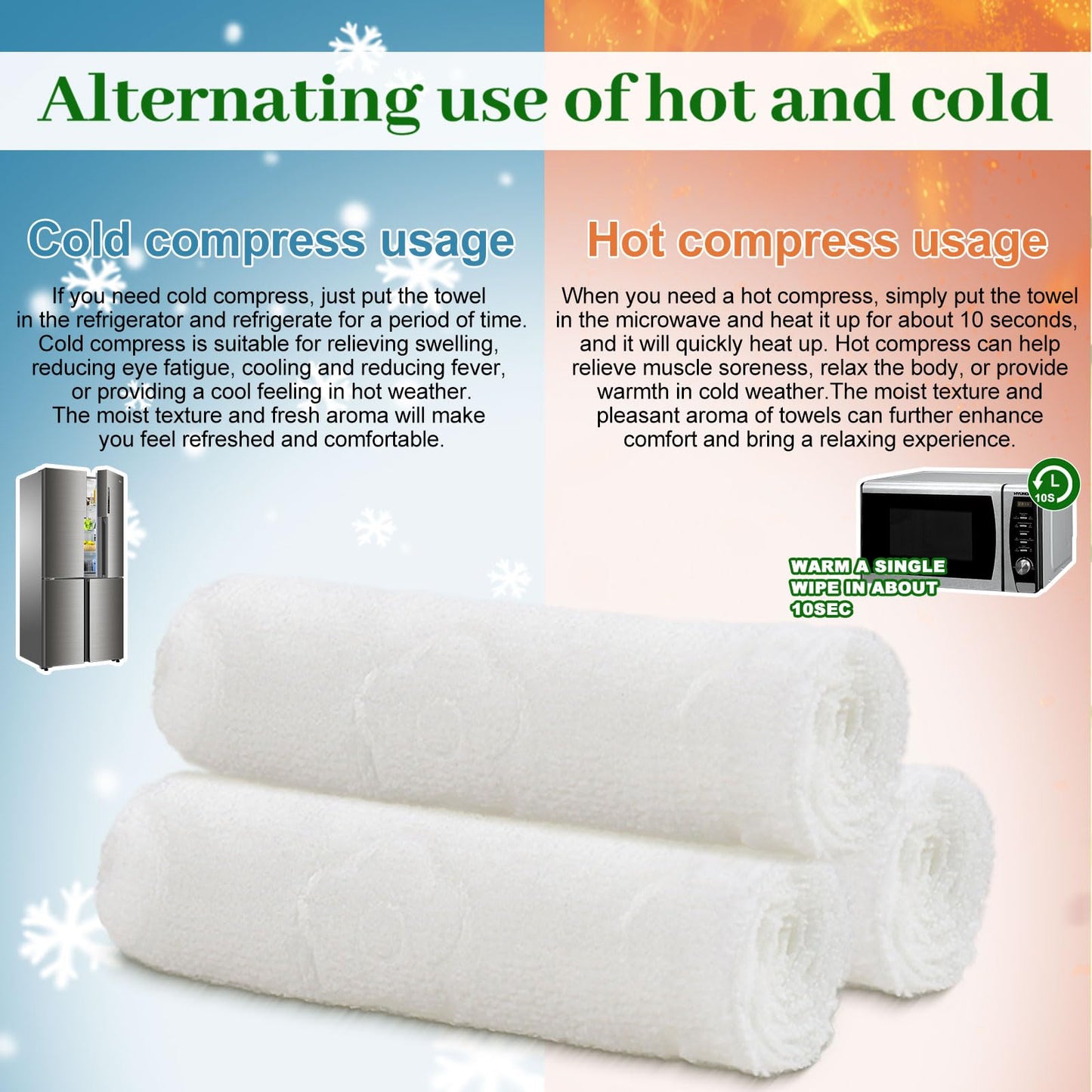 Moist Cotton Towel Bulk Moist Towelettes Individually Wrapped,White Towel Services,Refreshment Pre Moistened Towels for Dentist Travel Sport Party Hotel 100，Cucumber