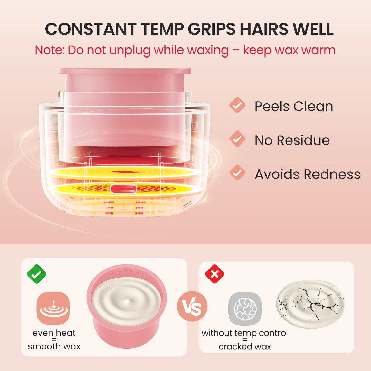 AUZEAL Mini Eyebrow Waxing Kit for Women with 26 Pcs Brow Sticks, 6 Pcs Nose Wax Applicators, 100g Wax Beads for Facial, Brow, Lip, Nose Hair Removal, Smart Constant Temp, Travel or Home Use
