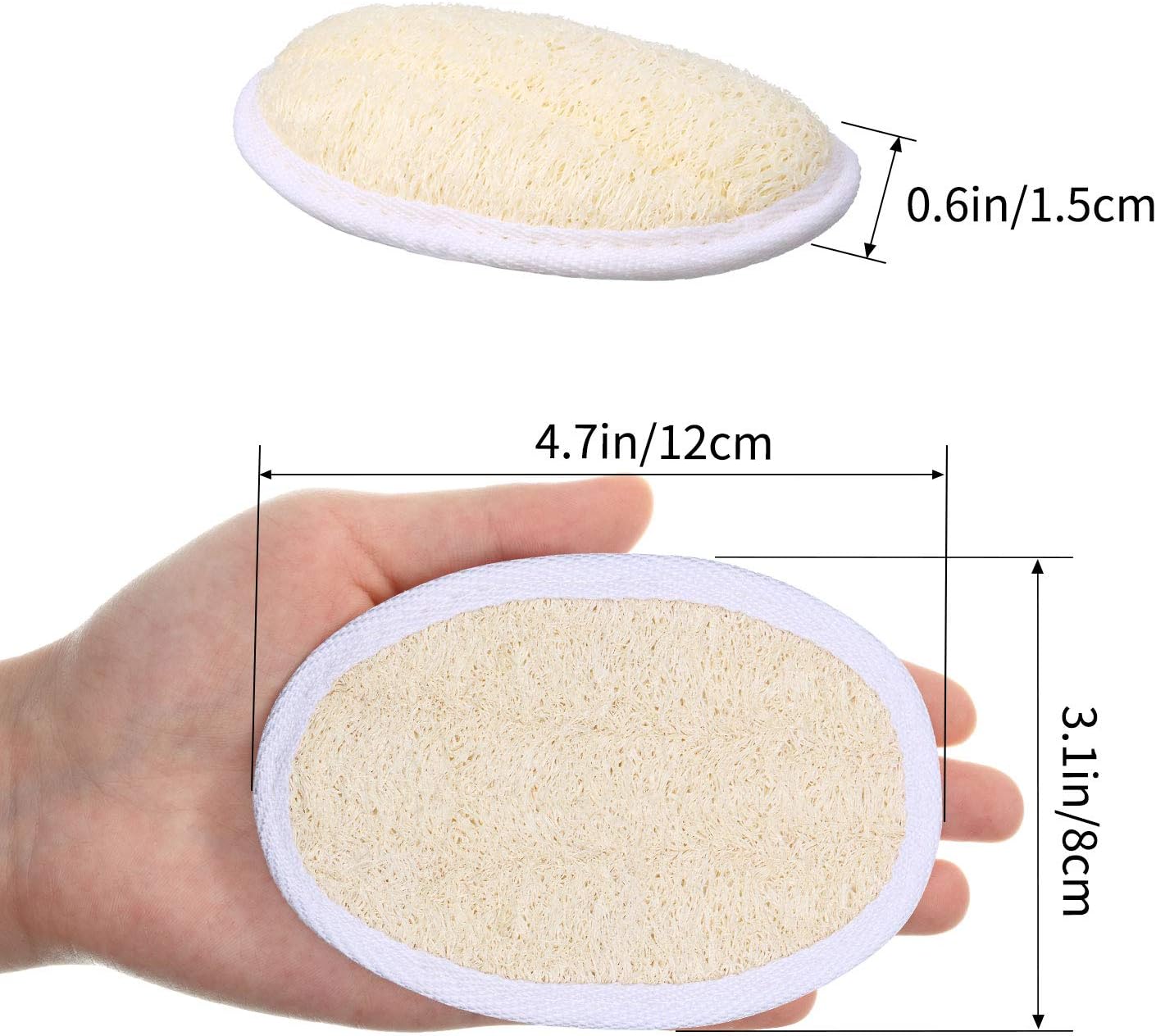 Loofah Pads - 24 Pcs Natural Exfoliating Mini Sponge Set for Bath & Shower | Ideal for Spa & Travel