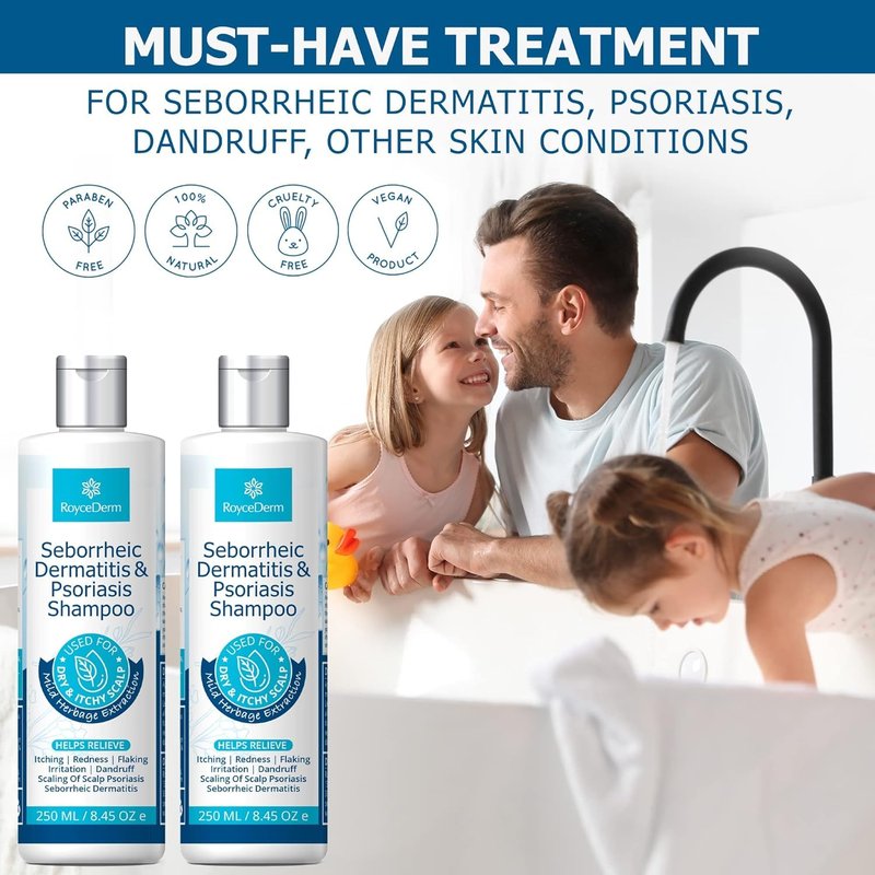 Seborrheic Dermatitis & Psoriasis Shampoo - Relieves Dandruff, Itching & Flaking | 8 oz