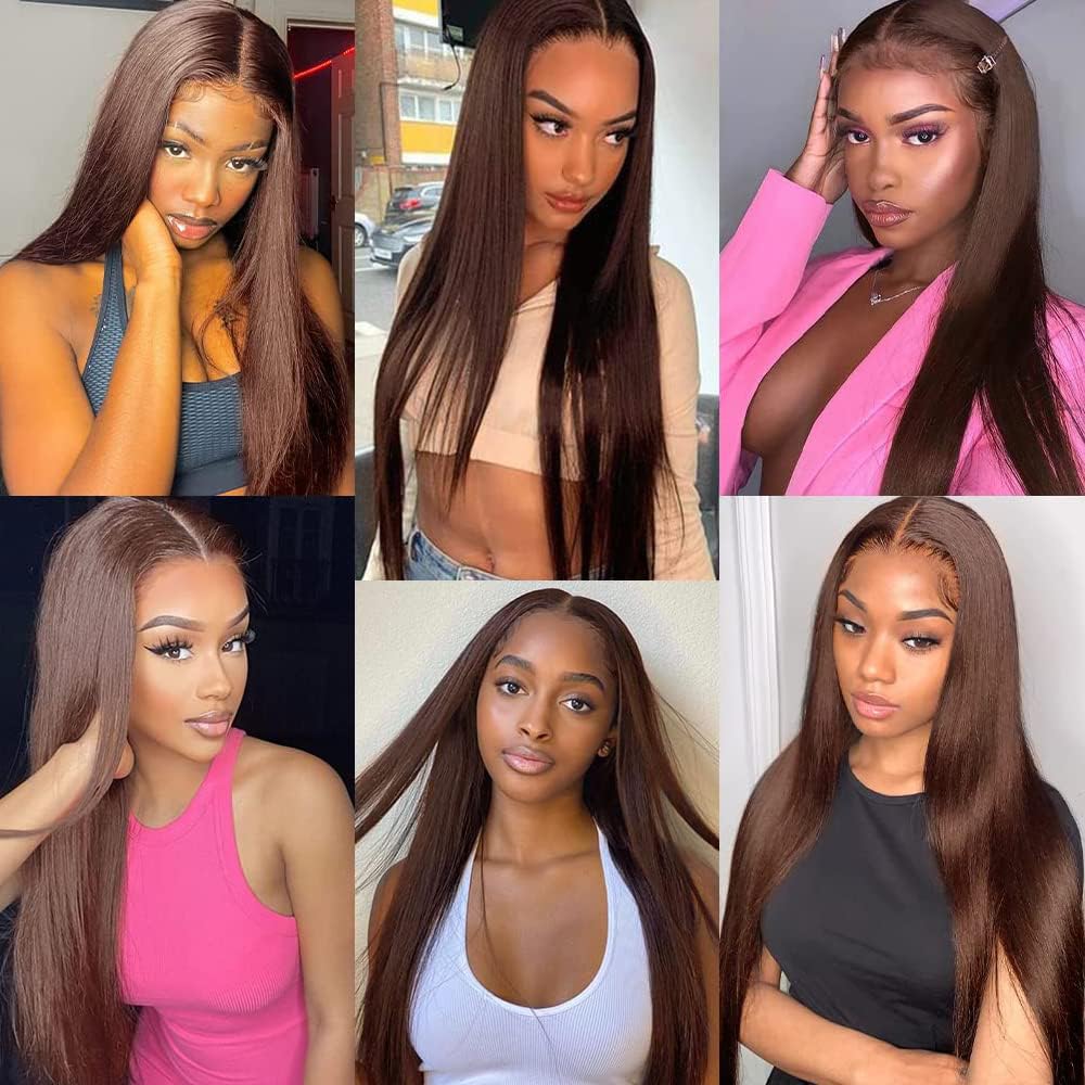 Dark Brown Straight Human Hair Bundles - 10 Inch Double Weft Brazilian Virgin Remy Extensions | Soft & Silky for Black Women