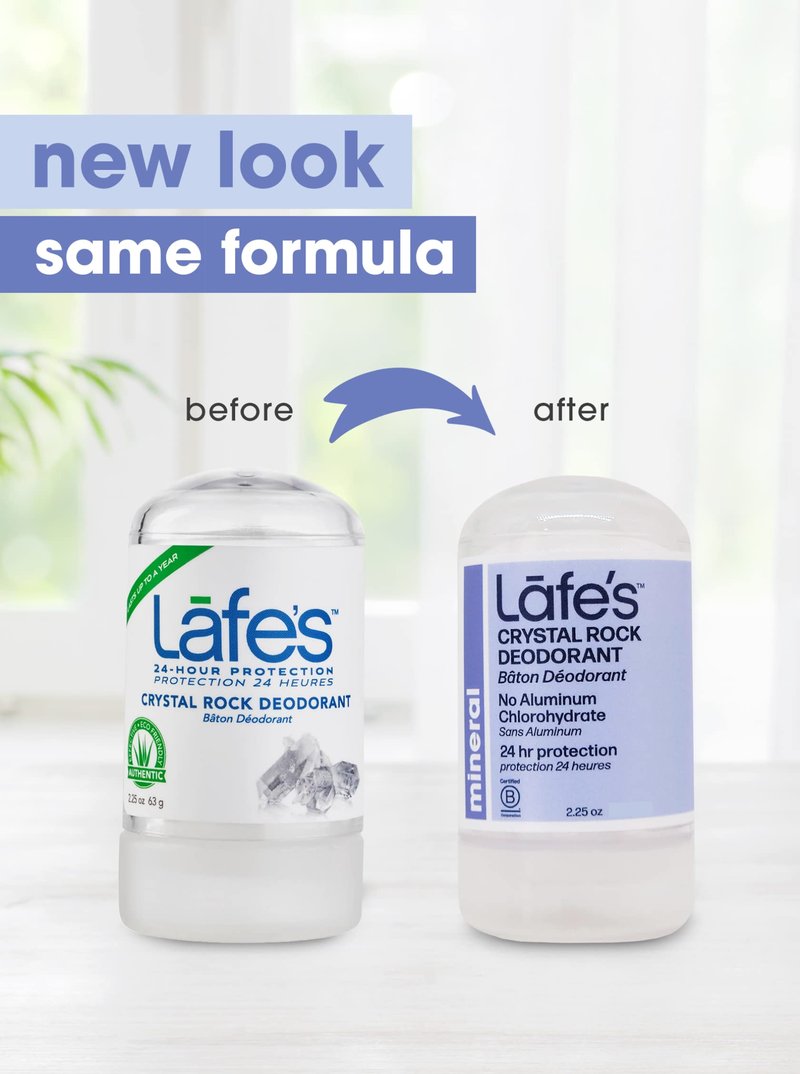 Lafe's Natural Deodorant | Unscented Crystal Mineral Rock Natural Deodorant | 2.25 Ounce | 6 Pack