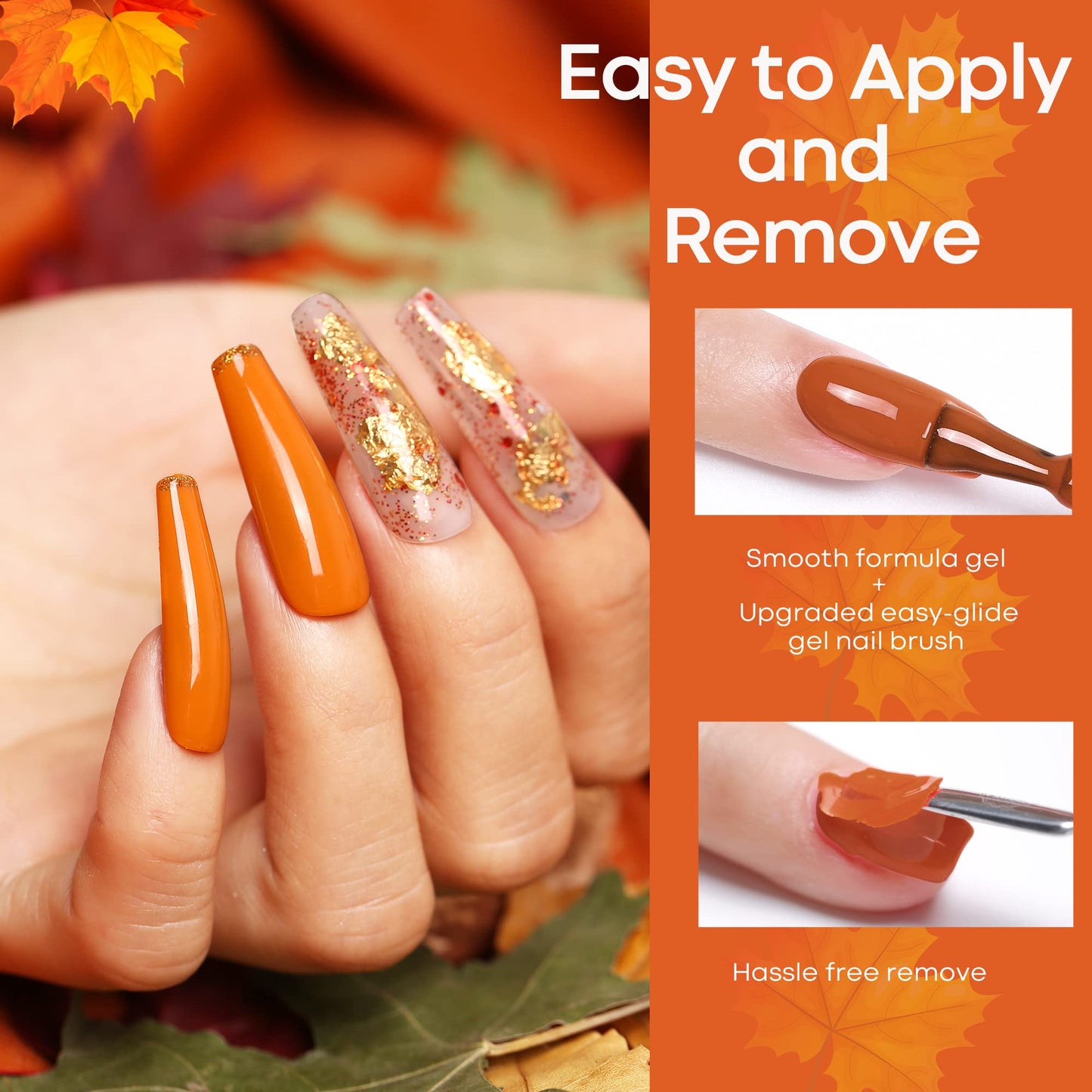 modelones Gel Nail Polish Set, 12 Colors Nude Brown Gel Polish Yellow Pumpkin Orange Sage Green Blue Wine Dark Red Nail Gel Polish Set Soak OFF LED Nail Art Gel Nail Gift Salon DIY